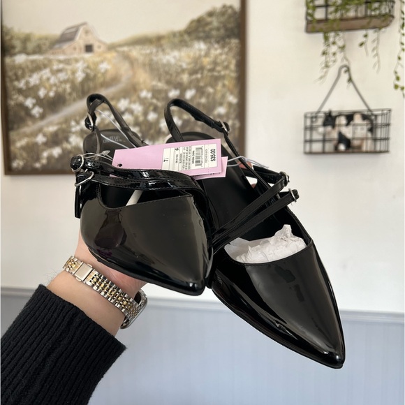 NWT Wild Fable “Sasha” Buckle Slingback Black Kitten Heels - Picture 4 of 9